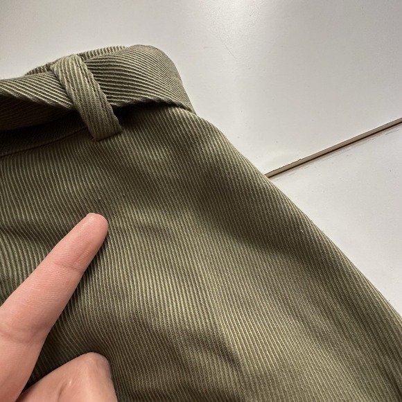 Eileen Fisher Pants Womens 12 Green High Waist Tencel Twill Wide Leg Tie Belt - Picture 9 of 9